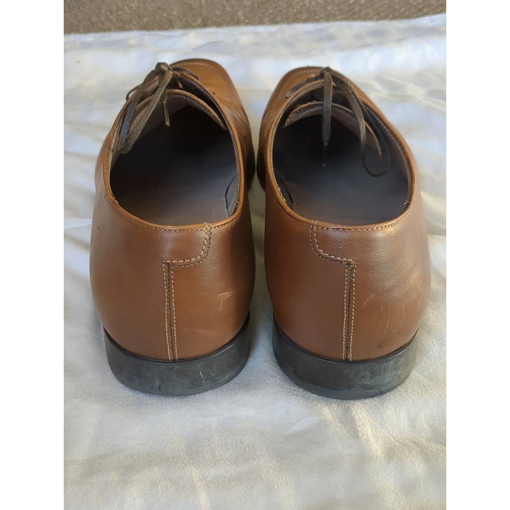 Salvatore Ferragamo Men's Tan Leather Lace-Up Dress Shoes - Picture 5 of 12